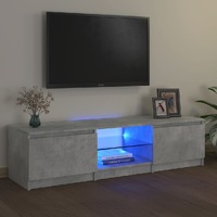  TV Cabinet with LED Lights Concrete Grey 140x40x35.5 cm