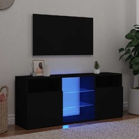  TV Cabinet with LED Lights Black 120x30x50 cm