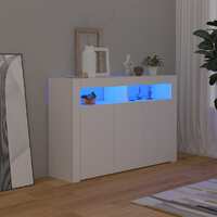  Sideboard with LED Lights White 115.5x30x75 cm