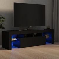  TV Cabinet with LED Lights Black 140x36.5x40 cm