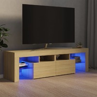  TV Cabinet with LED Lights Sonoma Oak 140x36.5x40 cm