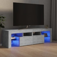  TV Cabinet with LED Lights Concrete Grey 140x36.5x40 cm