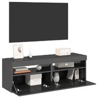  TV Cabinets with LED Lights 2 pcs High Gloss Grey 60x35x40 cm
