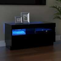  TV Cabinet with LED Lights Black 80x35x40 cm