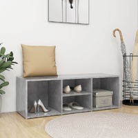  Shoe Storage Bench Concrete Grey 105x35x35 cm Engineered Wood