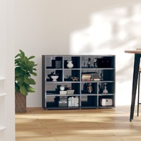  Side Cabinet High Gloss Grey 97x32x72 cm Engineered Wood