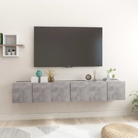  Hanging TV Cabinets 3 pcs Concrete Grey 60x30x30 cm