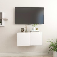  Hanging TV Cabinet White and Sonoma Oak 60x30x30 cm