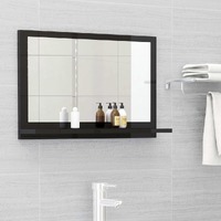  Bathroom Mirror High Gloss Black 60x10.5x37 cm Engineered Wood