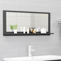  Bathroom Mirror Grey 90x10.5x37 cm Engineered Wood
