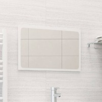 Bathroom Mirror High Gloss White 60x1.5x37 cm Engineered Wood