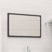  Bathroom Mirror High Gloss Grey 60x1.5x37 cm Engineered Wood