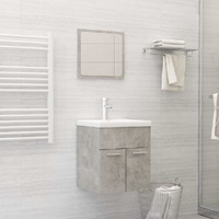  2 Piece Bathroom Furniture Set Concrete Grey Engineered Wood