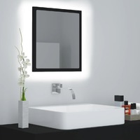  LED Bathroom Mirror Black 40x8.5x37 cm Acrylic