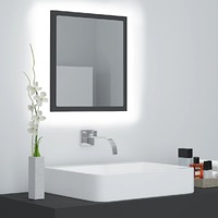  LED Bathroom Mirror Grey 40x8.5x37 cm Acrylic