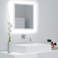  LED Bathroom Mirror High Gloss White 40x8.5x37 cm Acrylic