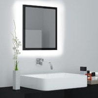  LED Bathroom Mirror High Gloss Black 40x8.5x37 cm Acrylic