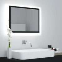  LED Bathroom Mirror Black 60x8.5x37 cm Acrylic
