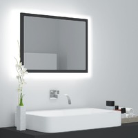  LED Bathroom Mirror Grey 60x8.5x37 cm Acrylic