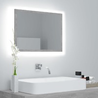  LED Bathroom Mirror Concrete Grey 60x8.5x37 cm Acrylic