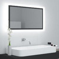  LED Bathroom Mirror Grey 80x8.5x37 cm Acrylic