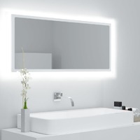  LED Bathroom Mirror White 100x8.5x37 cm Acrylic
