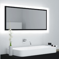  LED Bathroom Mirror Black 100x8.5x37 cm Acrylic