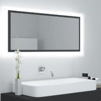  LED Bathroom Mirror Grey 100x8.5x37 cm Acrylic