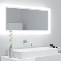  LED Bathroom Mirror High Gloss White 100x8.5x37 cm Acrylic