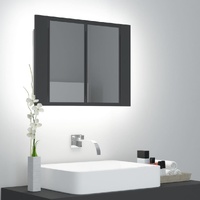 LED Bathroom Mirror Cabinet Grey 60x12x45 cm Acrylic