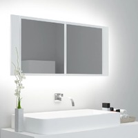  LED Bathroom Mirror Cabinet White 100x12x45 cm Acrylic