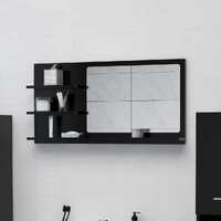  Bathroom Mirror Black 90x10.5x45 cm Engineered Wood