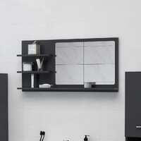  Bathroom Mirror Grey 90x10.5x45 cm Engineered Wood