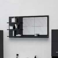  Bathroom Mirror High Gloss Black 90x10.5x45 cm Engineered Wood