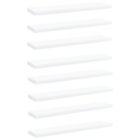  Bookshelf Boards 8 pcs White 40x10x1.5 cm Engineered Wood