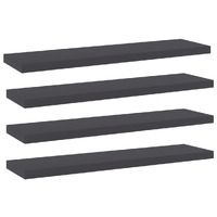  Bookshelf Boards 4 pcs Grey 40x10x1.5 cm Engineered Wood