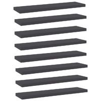  Bookshelf Boards 8 pcs Grey 40x10x1.5 cm Engineered Wood