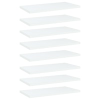  Bookshelf Boards 8 pcs White 40x20x1.5 cm Engineered Wood