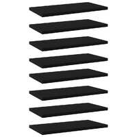  Bookshelf Boards 8 pcs Black 40x20x1.5 cm Engineered Wood