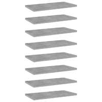  Bookshelf Boards 8 pcs Concrete Grey 40x20x1.5 cm Engineered Wood