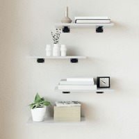  Bookshelf Boards 4 pcs High Gloss White 40x20x1.5 cm Engineered Wood