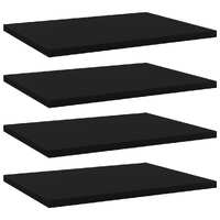  Bookshelf Boards 4 pcs Black 40x30x1.5 cm Engineered Wood