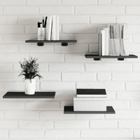 Bookshelf Boards 4 pcs Grey 40x30x1.5 cm Engineered Wood