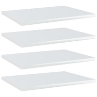  Bookshelf Boards 4 pcs High Gloss White 40x30x1.5 cm Engineered Wood