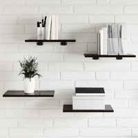  Bookshelf Boards 4 pcs High Gloss Black 40x30x1.5 cm Engineered Wood