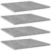  Bookshelf Boards 4 pcs Concrete Grey 40x40x1.5 cm Engineered Wood