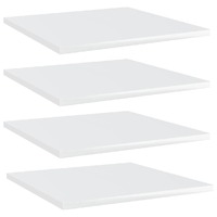  Bookshelf Boards 4 pcs High Gloss White 40x40x1.5 cm Engineered Wood