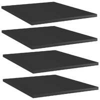  Bookshelf Boards 4 pcs High Gloss Black 40x50x1.5 cm Engineered Wood