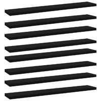  Bookshelf Boards 8 pcs Black 60x10x1.5 cm Engineered Wood