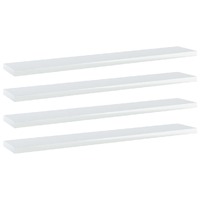  Bookshelf Boards 4 pcs High Gloss White 60x10x1.5 cm Engineered Wood